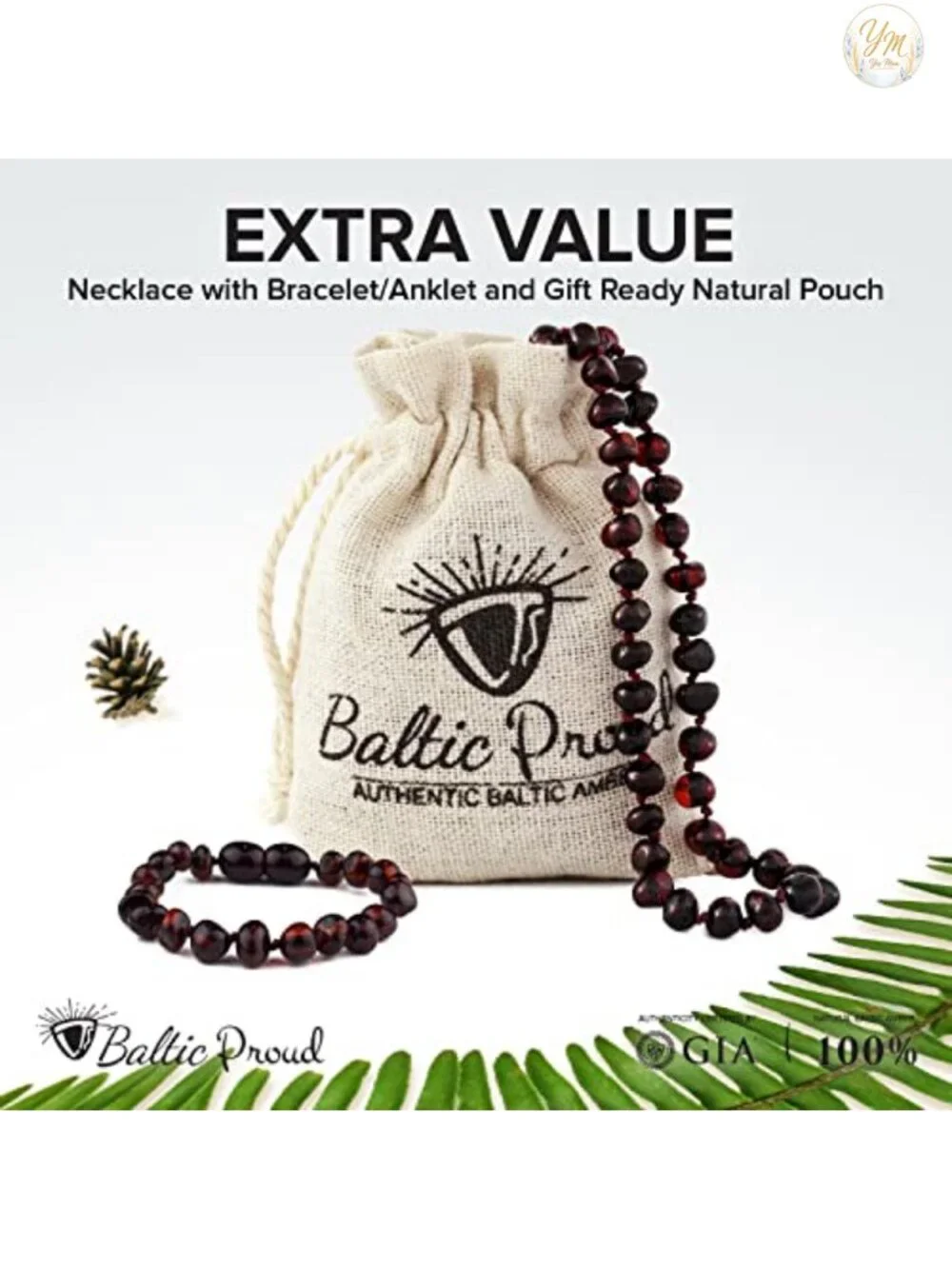 Genuine Baltic Amber Necklace & Bracelet Gift Set - Unisex Beaded Jewelry,